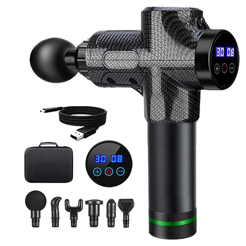 Montará GunPro™ – Pistola de Masaje Muscular 30 Niveles