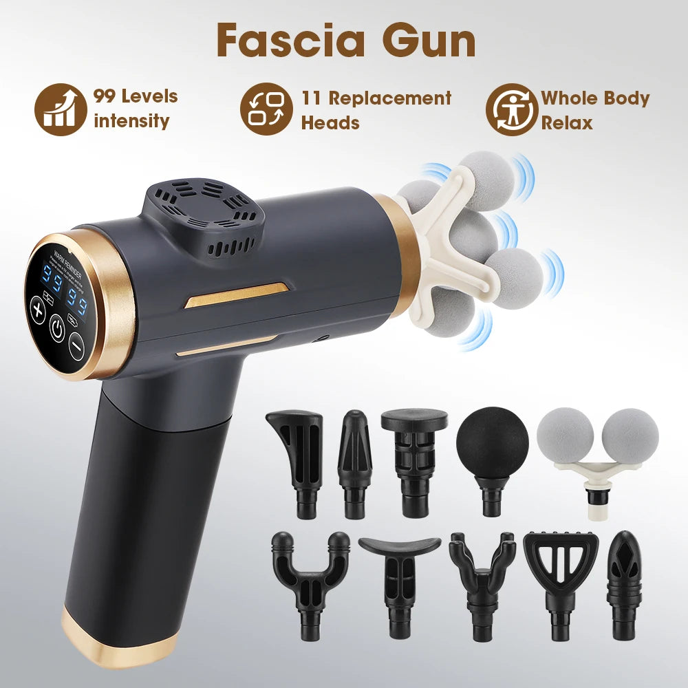 Montará GunMax™ – Pistola de Masaje 11 Cabezales