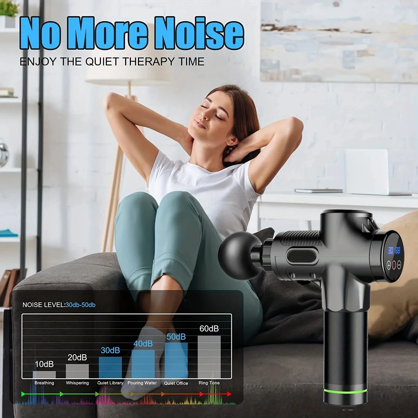 Montará GunPro™ – Pistola de Masaje Muscular 30 Niveles