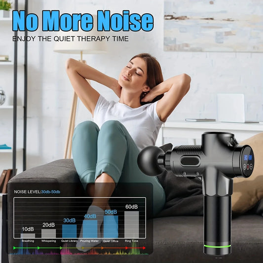 Montará GunPro™ – Pistola de Masaje Muscular 30 Niveles