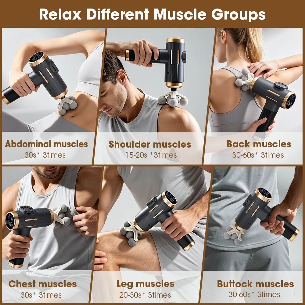 Montará GunMax™ – Pistola de Masaje 11 Cabezales